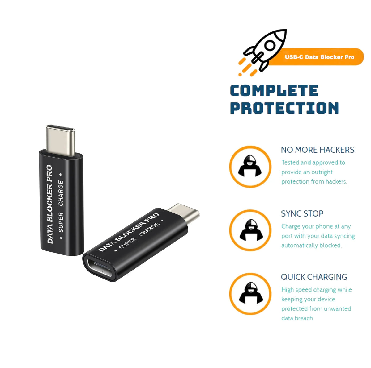 50V-5A Super Charger USB-C Data Blocker Pro USB-C Data Defender USB d